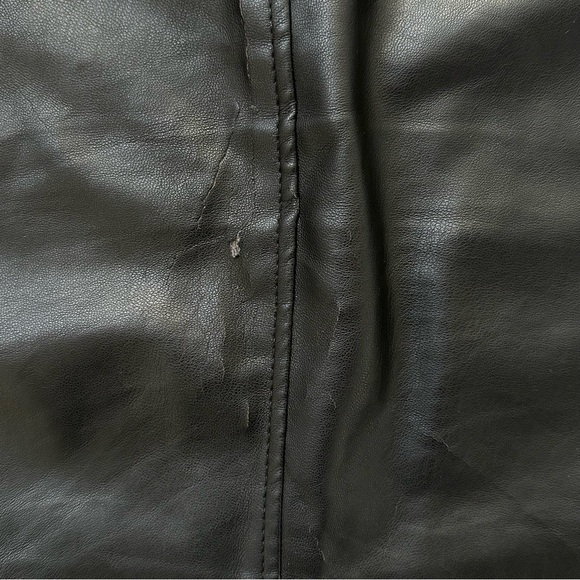All Saints Lena Faux Leather Mini Front Zip Black Moto Skirt Size 2 NWT Defects - Picture 10 of 15